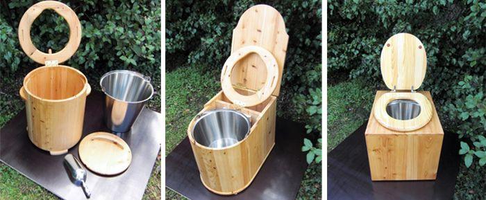 Achetez un composteur en bois non traité pour toilettes sèches